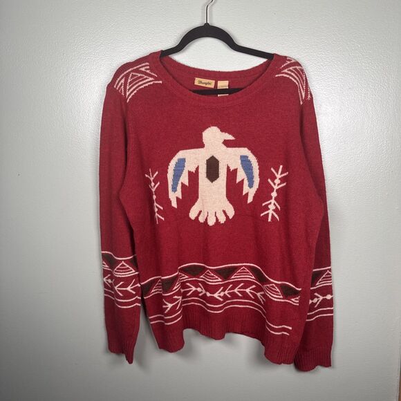 Vintage Wrangler Women's XXL 2XL Knit Sweater Southwestern Aztec Eagle‎ Sweater - Picture 1 of 8